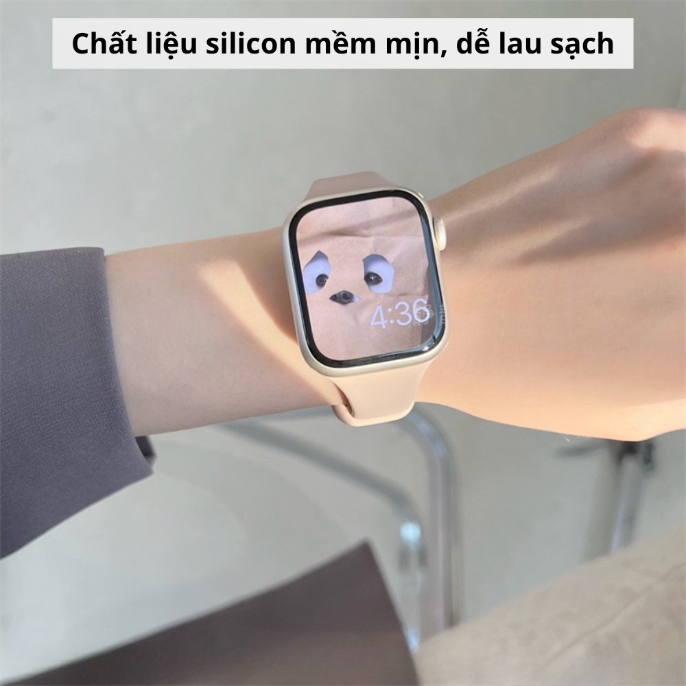 Dây silicone bản nhỏ [LOẠI A1] dành cho đồng hồ iwatch series 1/2/3/4/5/6/7/8 size 38/40/41/42/44/45/49mm FUKIA