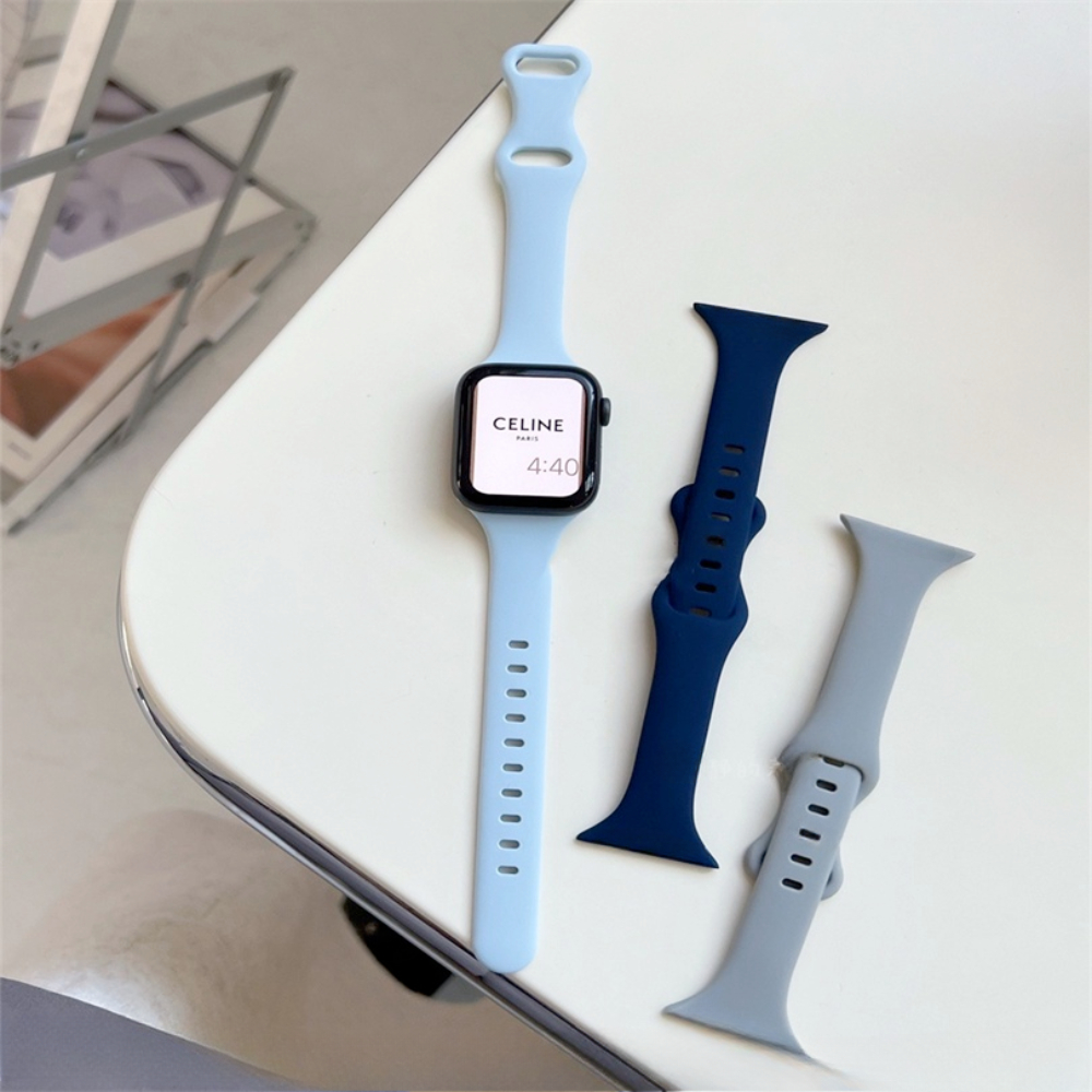 Dây silicone bản nhỏ [LOẠI A1] dành cho đồng hồ iwatch series 1/2/3/4/5/6/7/8 size 38/40/41/42/44/45/49mm FUKIA
