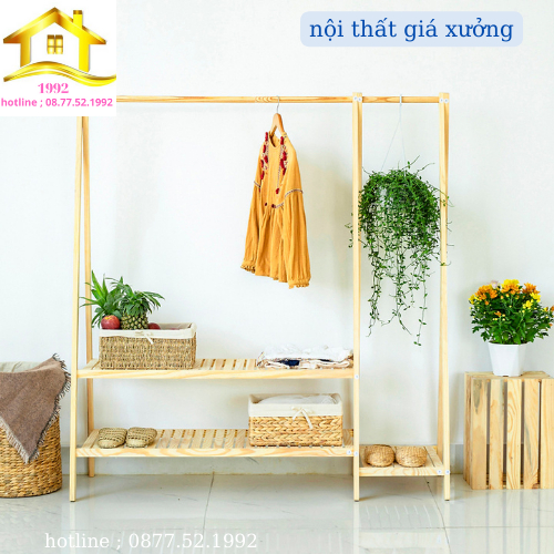Kệ Treo Quần Áo Chữ A - Đôi , Giá Treo Quần Áo Gỗ Thông Không