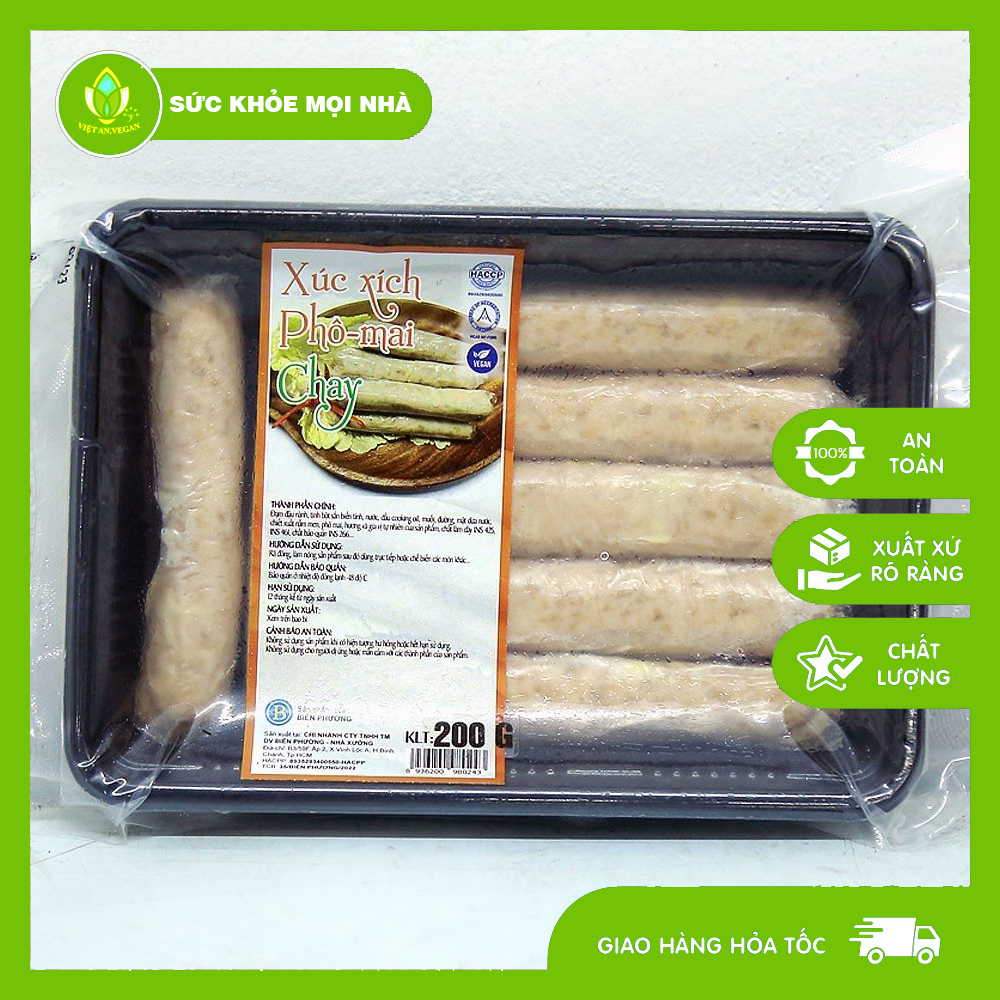 XÚC XÍCH PHÔ MAI 200g - Thực phẩm chay | Chay Vietan