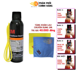  Chai xịt vệ sinh hệ thống điều hòa ô tô 3M 3M-ACC tặng khăn lau ô tô chuyên dụng 3M