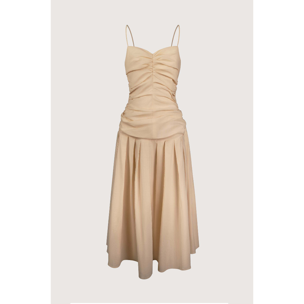 MAVEN - Váy beige hai dây dáng dài Jessy Beige Dress