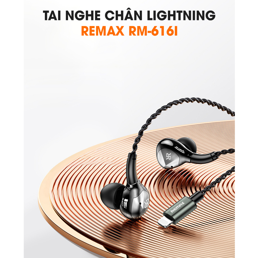 Tai Nghe Gaming Có Dây Chân Lighning Remax RM-616i Kết Nối Trực Tiếp Ko Cần Bluetooth Bass Mạnh Remax Bảo Hành 12 Tháng