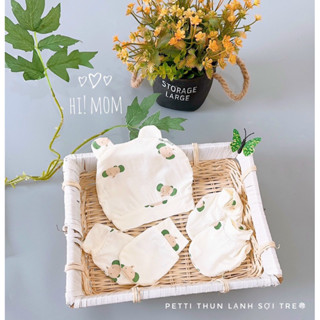 Set Bao Tay, Bao Chân, Mũ Pettit- Chất Mềm Mát Cho Bé Sơ Sinh ( Mẫu Túi Lưới)