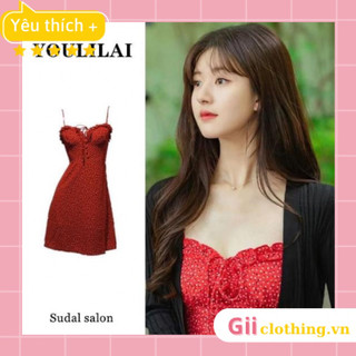 [ỎRDER Ảnh thật] Váy hai dây đỏ chấm bi Triệu Lộ Tư (Tang Trĩ, phim Vụng trộm không thể giấu) 2 loại sexy ngọt ngào