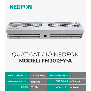 Quạt cắt gió có điều khiển nedfon fm3012-y-a