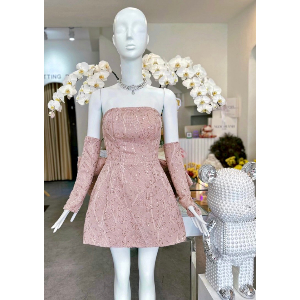 Đầm Cúp Ngực Kèm Nơ