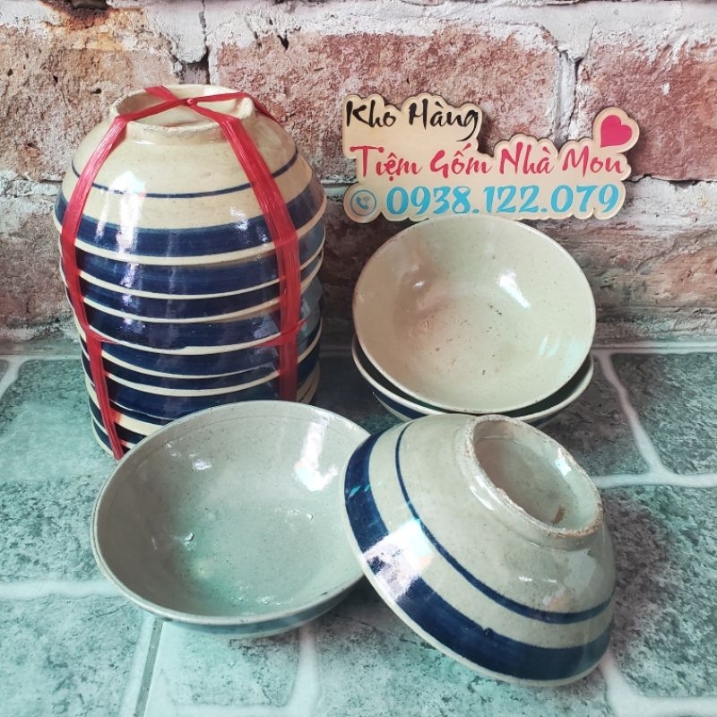 💢Gốm Đá Nam Bộ🤗 TÔ VIỀN XANH NHỎ 13,5CM. 👉🤗