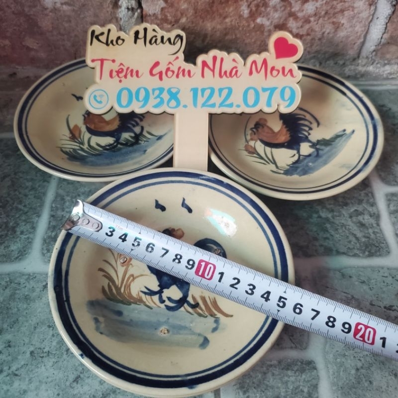 💢💢Dĩa Con Gà Trống Mẫu Gốm Xưa Nam Bộ 💥 Loại thường thô sạn