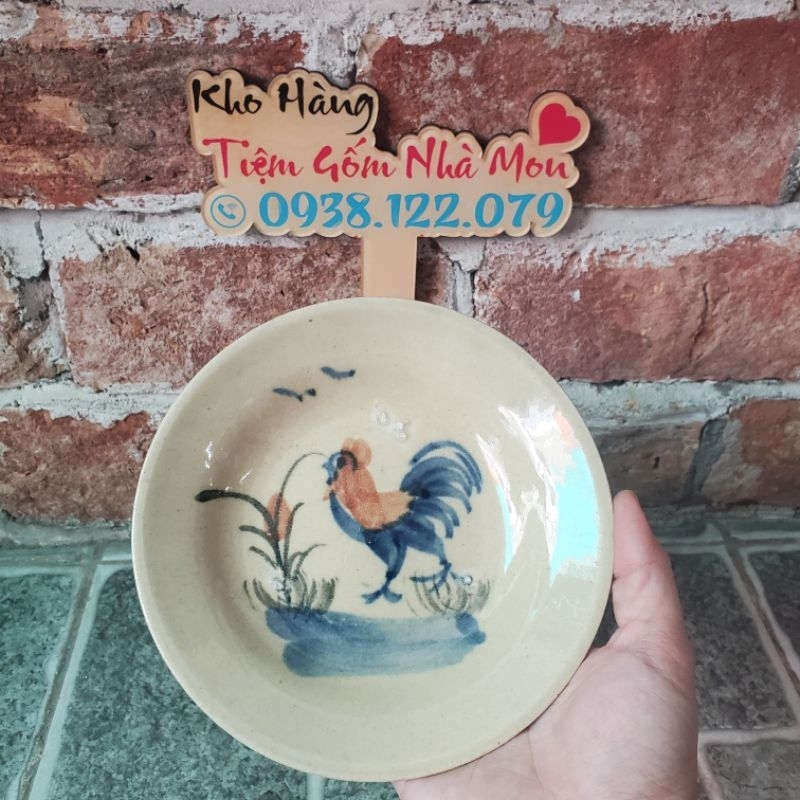 💢💢Dĩa Con Gà Trống Mẫu Gốm Xưa Nam Bộ 💥 Loại thường thô sạn
