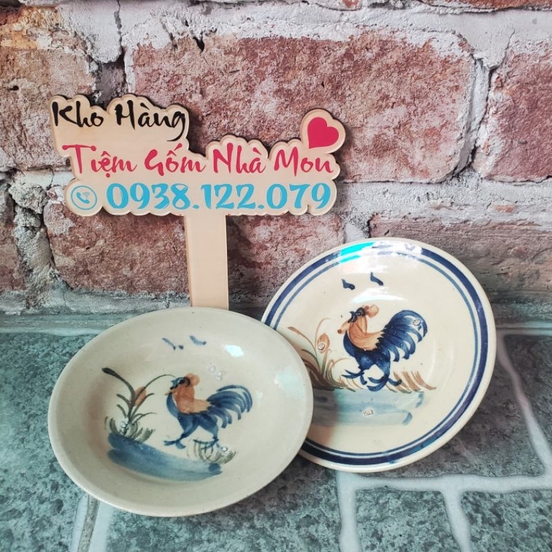 💢💢Dĩa Con Gà Trống Mẫu Gốm Xưa Nam Bộ 💥 Loại thường thô sạn