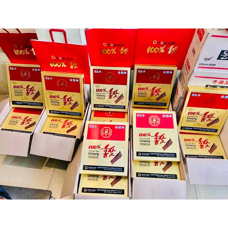 Nước Hồng Sâm 100% Nguyên Chất MẪU MỚI, Hộp 30 gói x 60ml