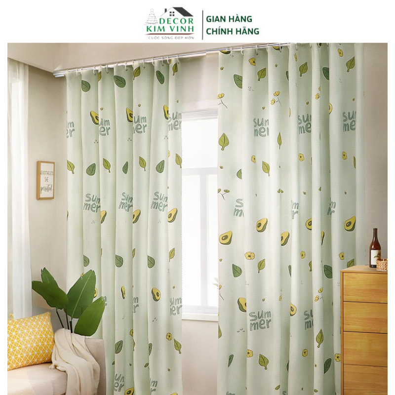 Rèm Dán Khoen Lỗ, Khoen Ri Đô, Rèm Dán Trái Bơ Summer Decor Kim Vinh DCKV007