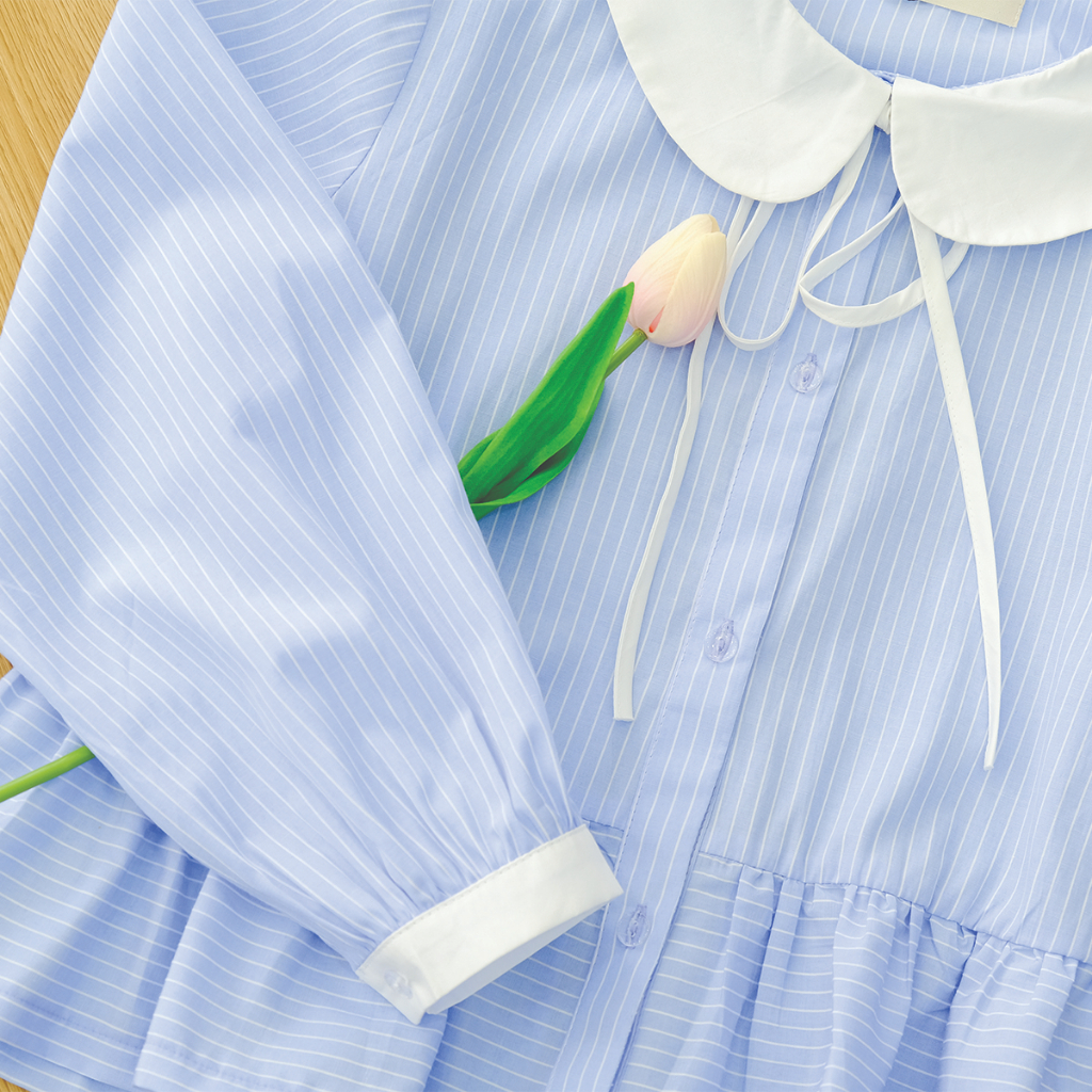 Áo sơ mi nữ kiểu hàn quốc Cardigan thiết kế cổ sen thắt nơ AS013