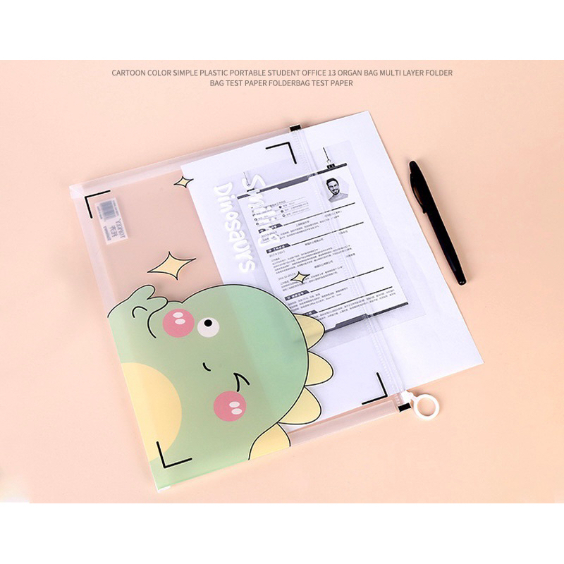 Bìa Đựng Tài Liệu A4 Túi Đựng Hồ Sơ Túi Zip Chống Nước Hình Dễ Thương TOMI 18
