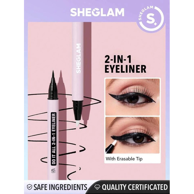 SHEGLAM Bút Kẻ Mắt 2 đầu có đầu tẩy trang 2-In-1 Do It All