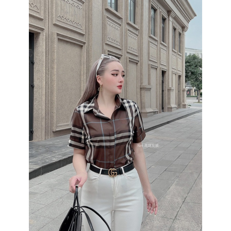 MD0190 áo sơ mi kẻ B.B.R cho nữ cộc tay