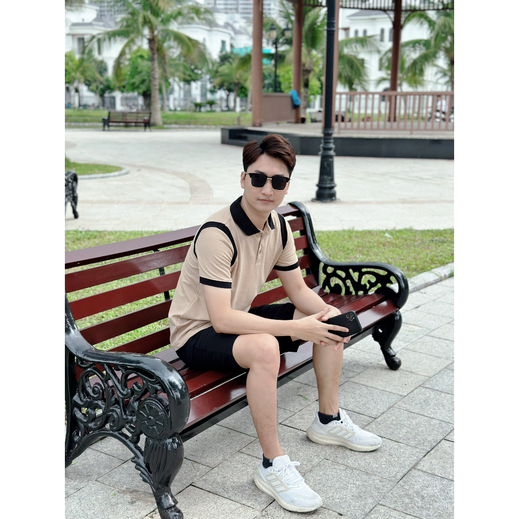Áo thun POLO nam SEELU vải cá sấu Cotton, chống nhăn, thoáng mát - 1 sọc vai