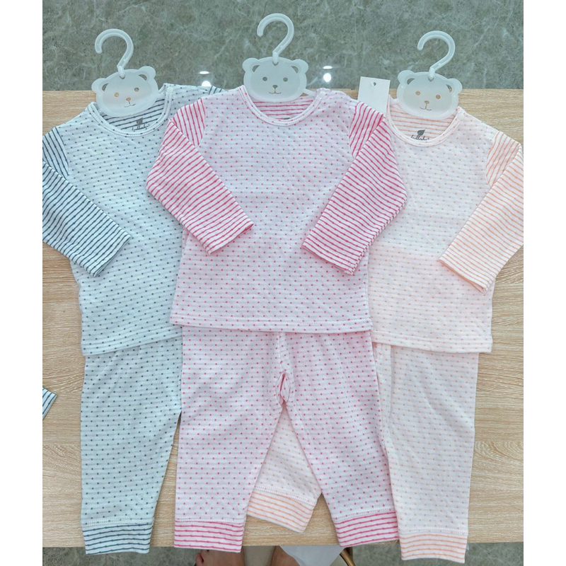 Bộ dài tay cài vai/raglan Bé Trai/ Gái Lullaby BST đông cotton 2 lớp