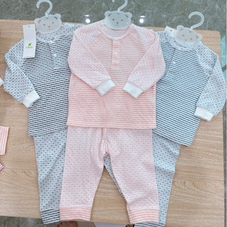 Bộ dài tay cotton bổ nẹp, raglan bé trai / bé gái Lullaby NH209V (Sz 12M-5Y)
