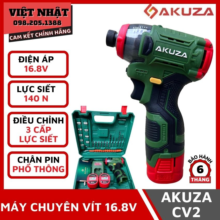 Máy chuyên vít động lực dùng pin 16.8V Akuza CV2 mẫu mới, có thể điều chỉnh lực siết trên thân máy