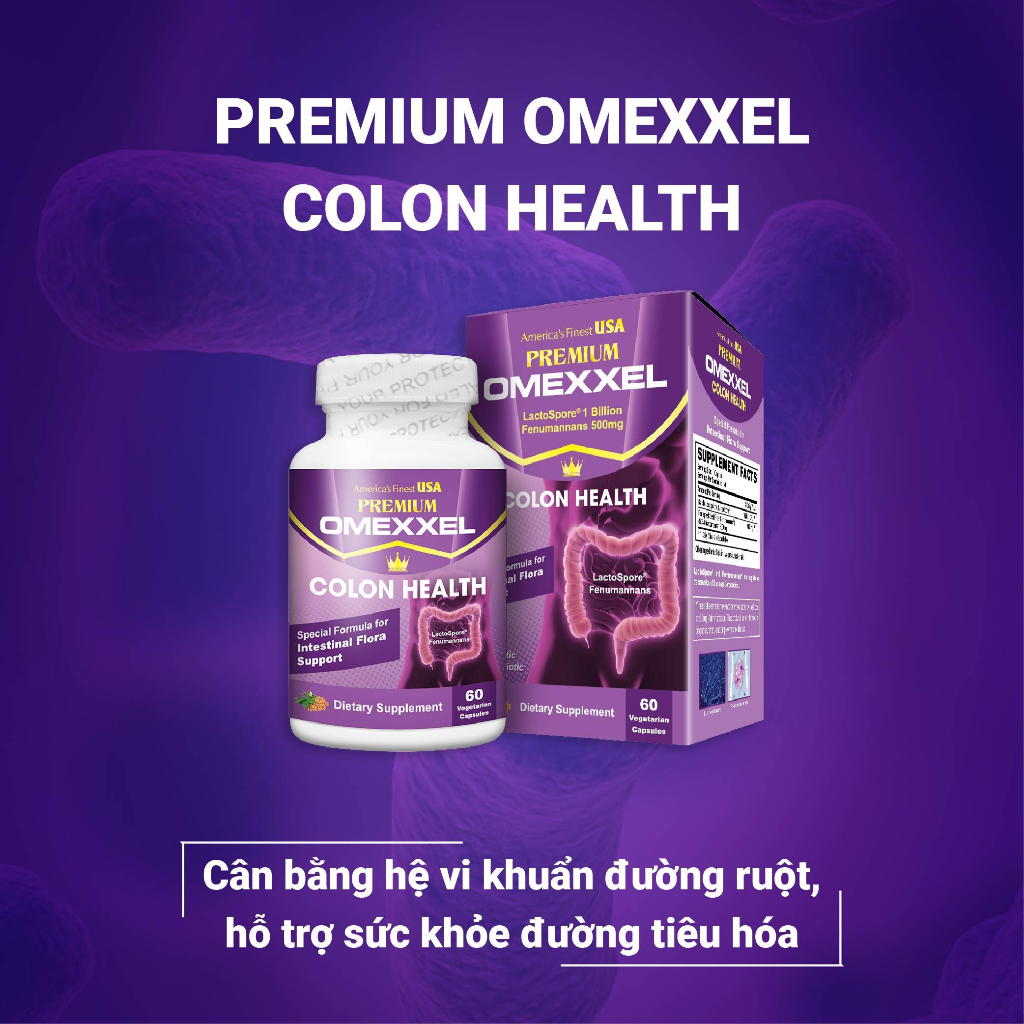 COMBO Viên uống bổ sung lợi khuẩn PREMIUM OMEXXEL COLON HEALTH – hỗ trợ sức khỏe đường tiêu hóa