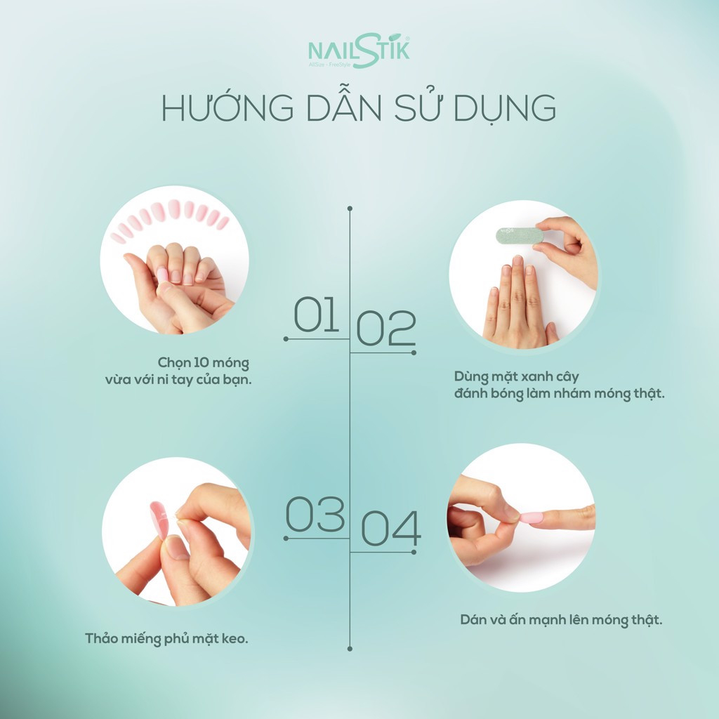 Móng dán NailStik - móng dán thời trang, form nhọn - Daily - NST2DV213DBF