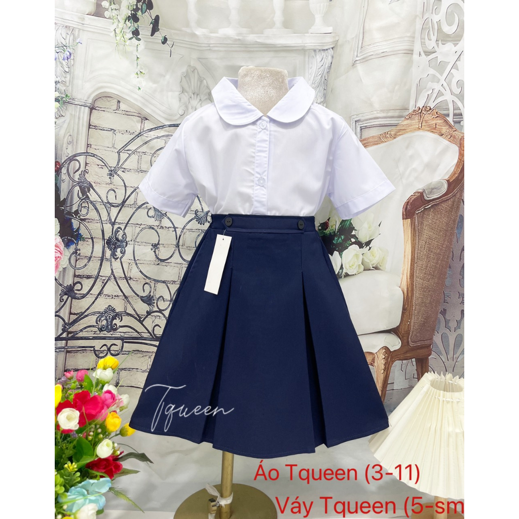 Set Đồng phục học sinh - Quần áo học sinh nữ - Áo sơ mi nữ học sinh - Chân váy học sinh - Danangsale