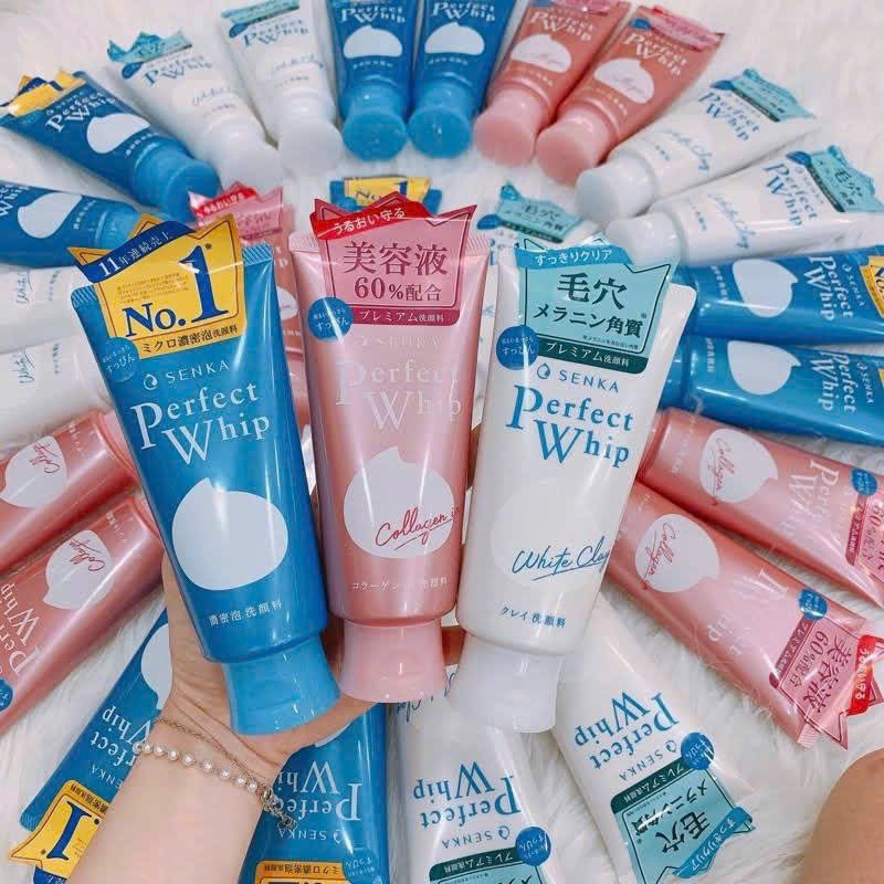 Sữa rửa mặt Shiseido Senka Perfect Whip, Nhật Bản (120g) làm sạch, trắng da, chống lão hóa