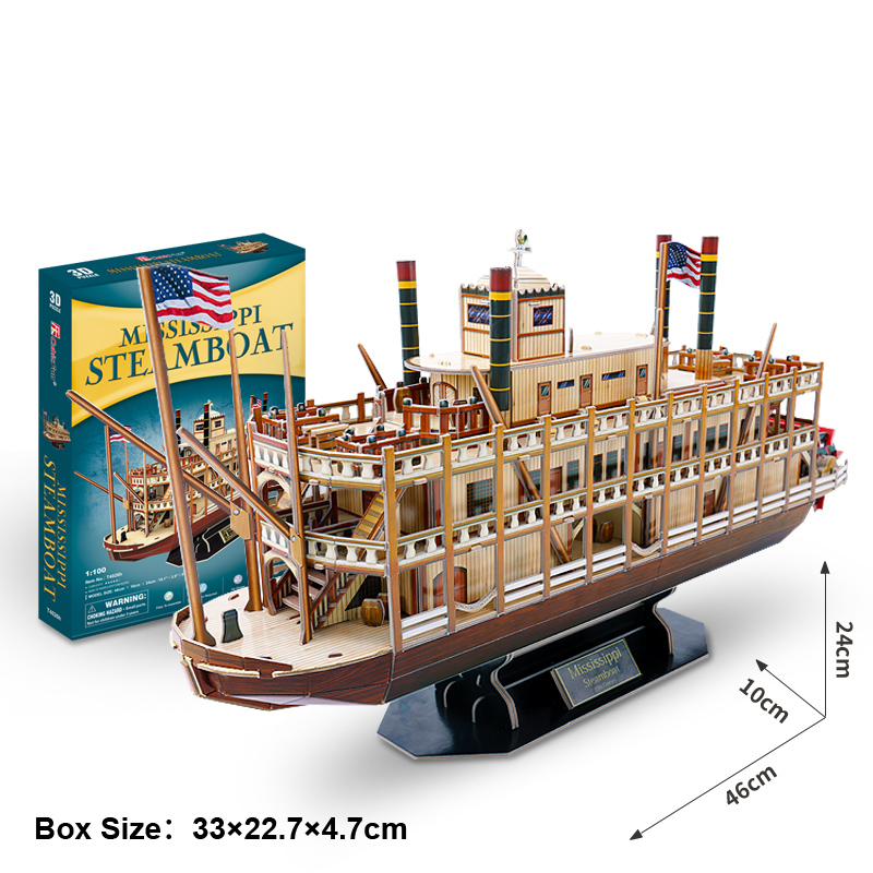 Đồ Chơi Lắp Ráp Mô Hình 3D Bằng Giấy CubicFun Thuyền Mississippi Steamboat T4026h (142 mảnh)