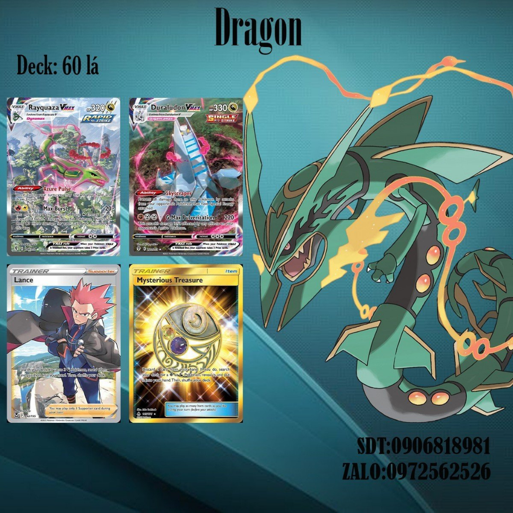 Bài Pokemon - Bộ 60 lá bài Deck Dragon - Hệ Rồng - Card Game VN Giá Rẻ