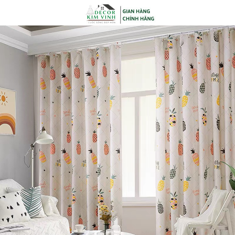 Rèm Dán Khoen Lỗ, Khoen Ri Đô, Rèm Dán Trái Khóm Summer Decor Kim Vinh DCKV009