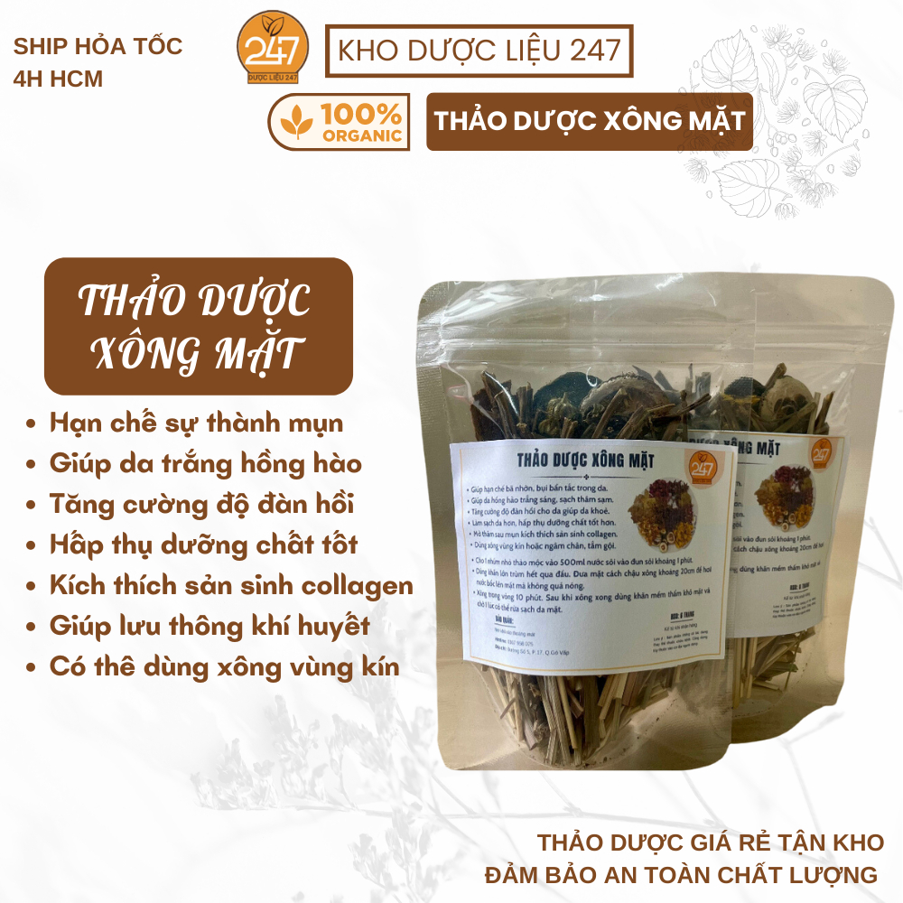 Thảo Dược Xông Mặt - Lưu Thông Khí Huyết, Da Dẻ Hồng Hào, Giảm Thâm Nám Da