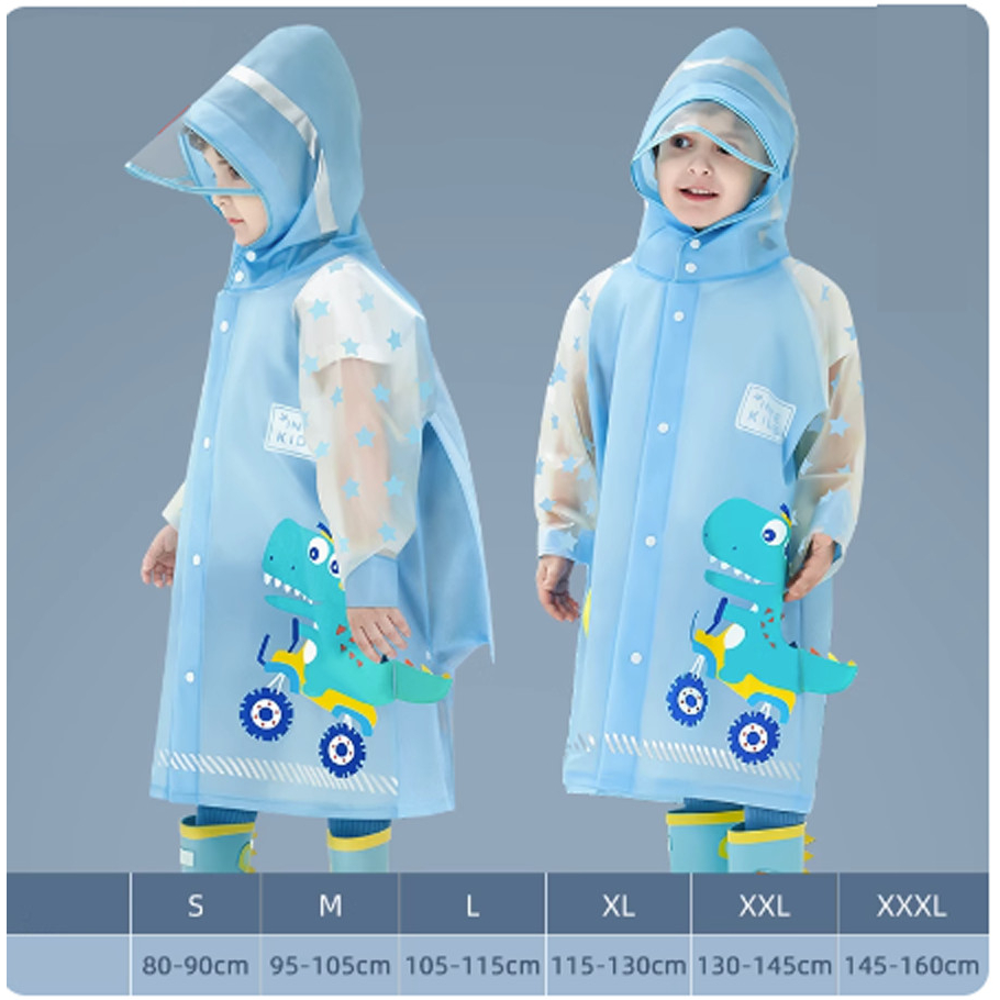 Áo mưa trẻ em phản quang có mũ , chống nước tốt, không mùi nhựa, hàng loại 1 cho bé