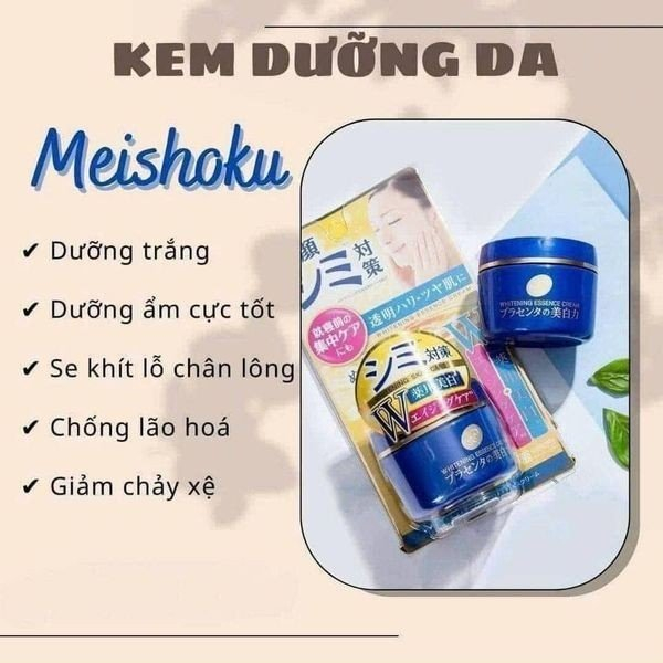 Kem dưỡng trắng da Meishoku Whitening Essence Cream dưỡng ẩm dưỡng trắng chống lão hóa Nhật Bản 55g | Ichibeauty.vn