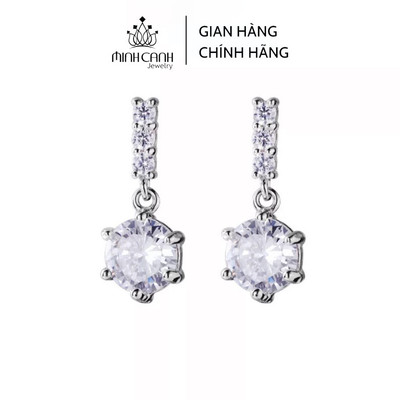 Bông Tai Treo Nụ Đá Tròn - Minh Canh Jewelry