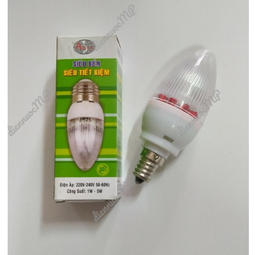 Bóng led ánh sáng đỏ/trắng/ vàng quả nhót đuôi E12