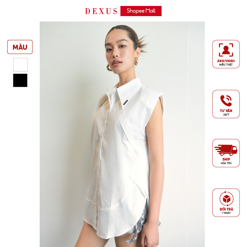 Áo Sơ Mi Sát Nách Phối Ken Vai 𝐃𝐗 𝐃𝐄𝐗𝐔𝐒_A70260