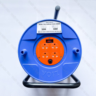 Ổ cắm kéo dài quay tay rulo phổ thông LIOA, 20M, 30M, 4 ổ cắm, 1 công tắc - QN20-2-10A - QN20-2-15A - Thiết Bị Điện T&H