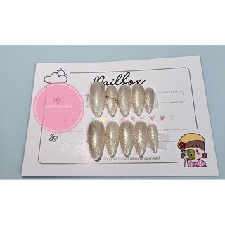 Móng up nailbox mắt mèo sáng viền tráng gương