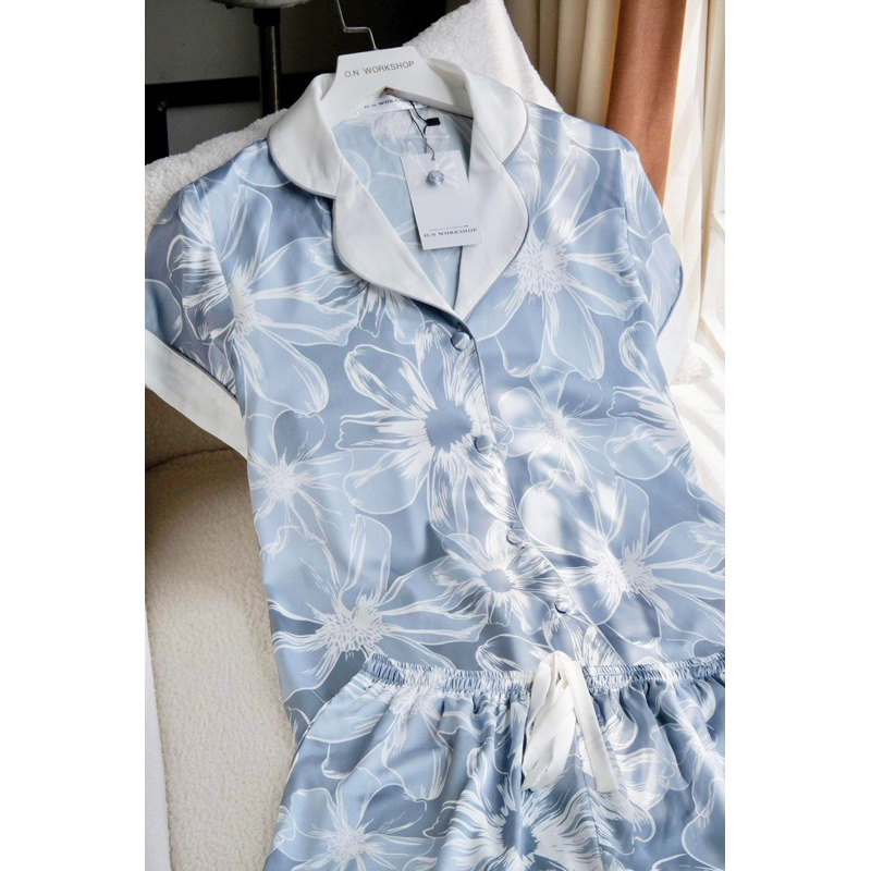 𝗛𝗮̀𝗻𝗴 𝗰𝗵𝗶́𝗻𝗵 𝗵𝗮̃𝗻𝗴 Set Đồ Ngủ Pyjama Bloom cộc hoạ tiết hoa xinh xắn - ON WORKSHOP