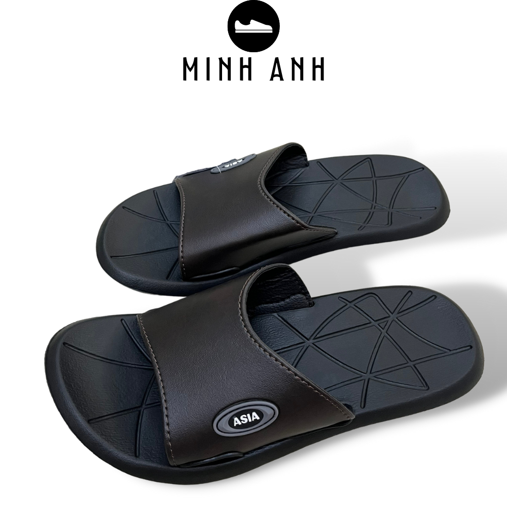 Dép giả da ASIA màu nâu,chắc chắn,đế PVC chống trơn trượt -Dép ASIA DME064