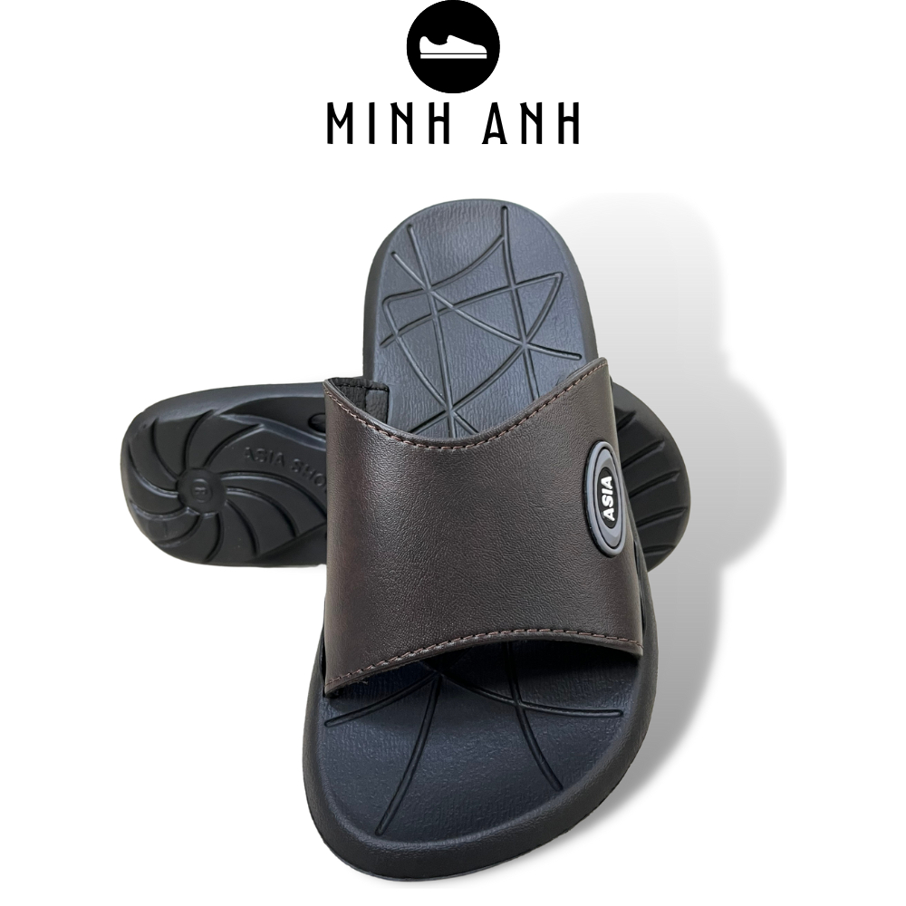 Dép giả da ASIA màu nâu,chắc chắn,đế PVC chống trơn trượt -Dép ASIA DME064