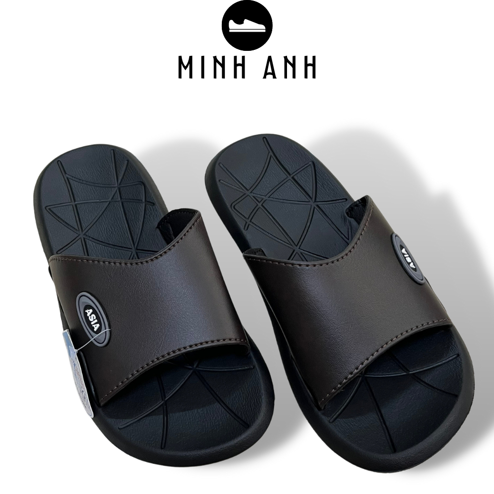 Dép giả da ASIA màu nâu,chắc chắn,đế PVC chống trơn trượt -Dép ASIA DME064