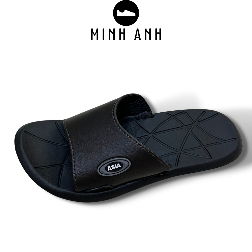 Dép giả da ASIA màu nâu,chắc chắn,đế PVC chống trơn trượt -Dép ASIA DME064