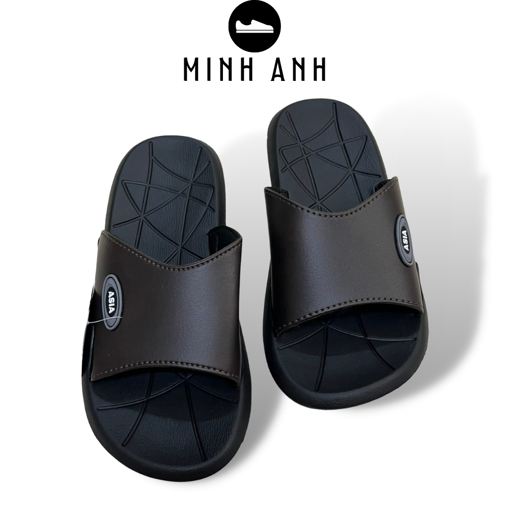 Dép giả da ASIA màu nâu,chắc chắn,đế PVC chống trơn trượt -Dép ASIA DME064