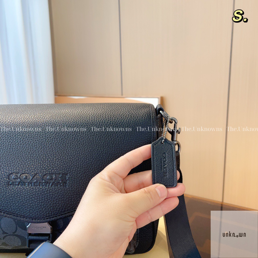 [Full Box]-Túi đeo chéo C.OACH Charter Monogram Messenger Bag cao cấp full box