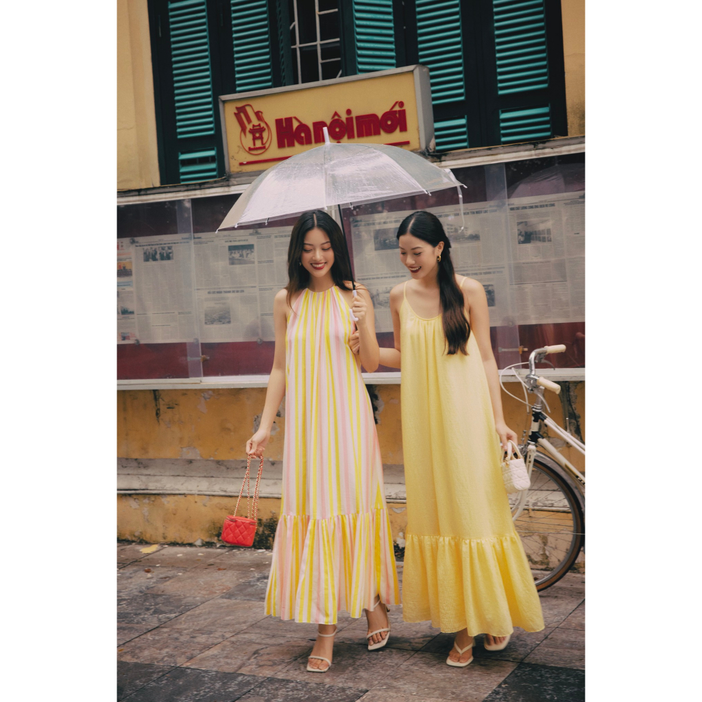 Đầm kẻ suông Poplin Maxi Dress HUONG BOUTIQUE HBV1262