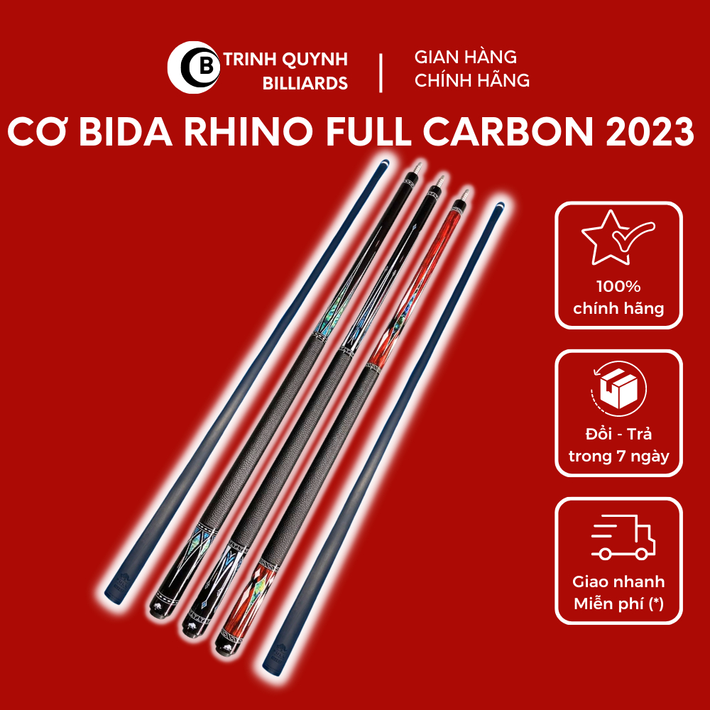 Cơ Bida Rhino Carbon 2023 B TRINH QUYNH BILLIARDS RC23-02