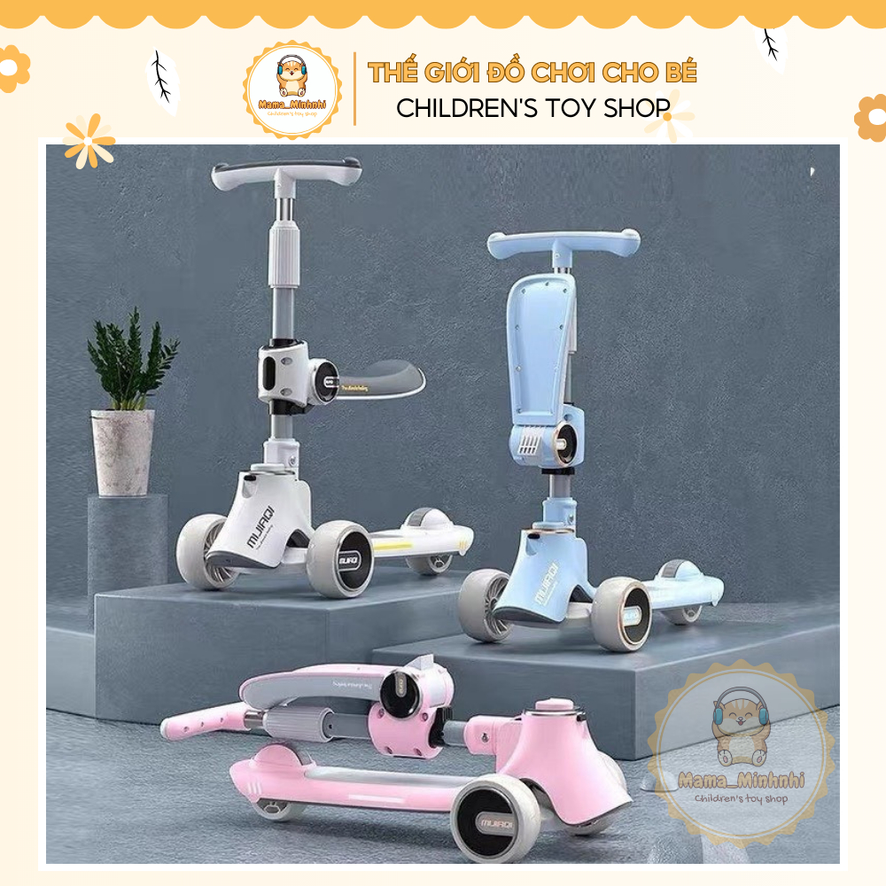 Xe trượt scooter 3in1 Cao cấp cho bé có nhạc đèn trọng tải 100kg
